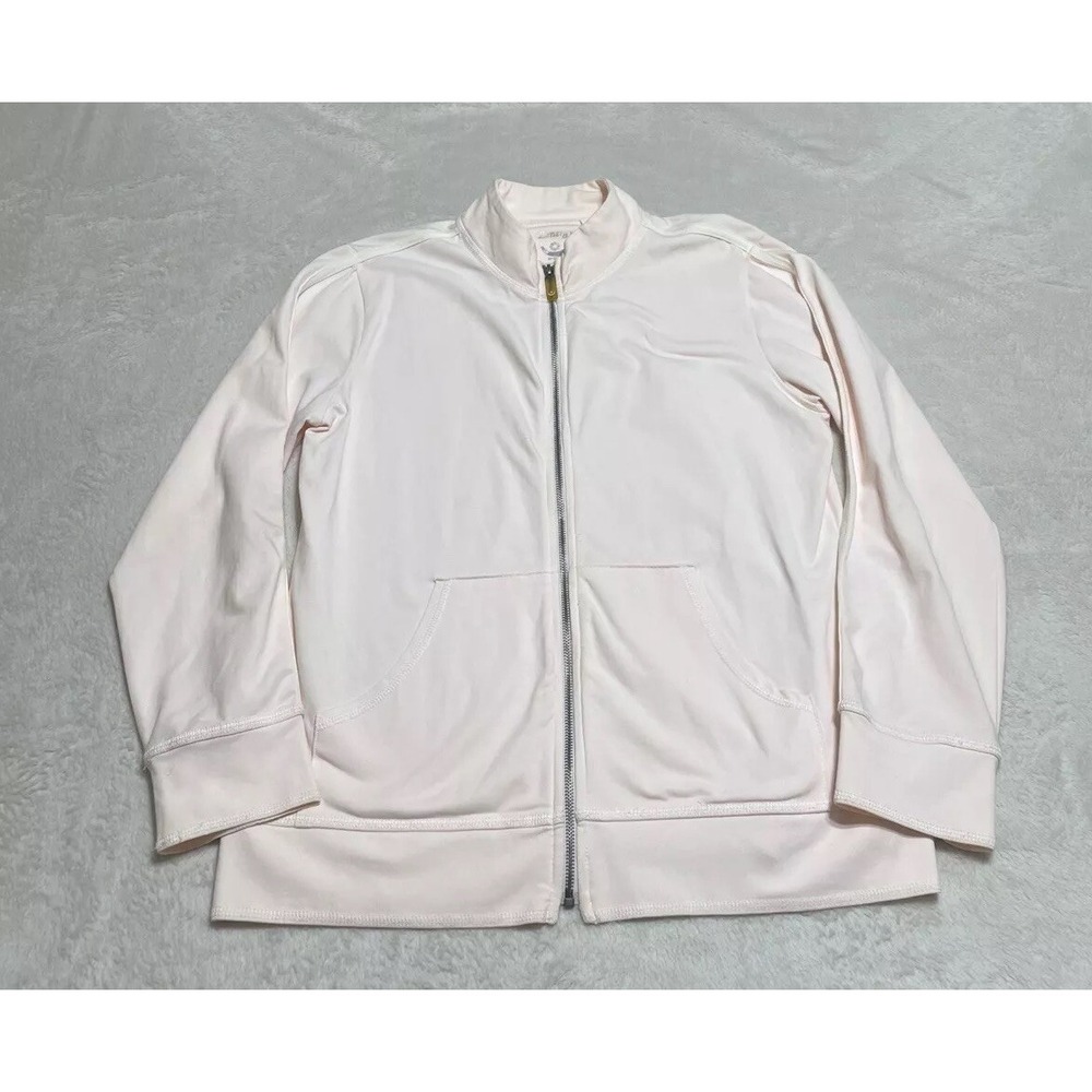 Chicos Jacket Womens Medium 1 Stretch Pink Zenergy Long Sleeve Full Zip Coat